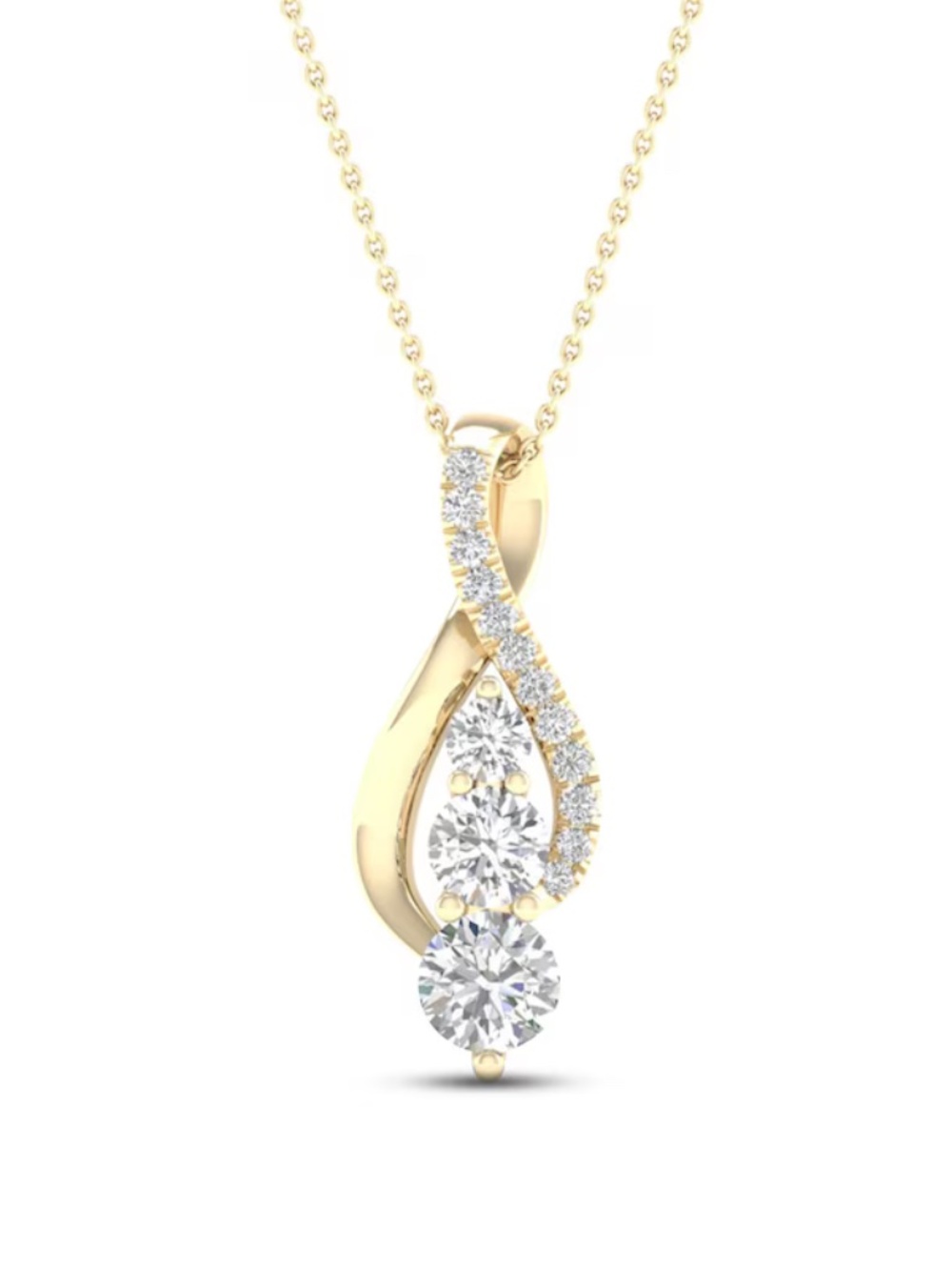 Genuine Diamond Necklace 1/2 ct tw Round 10K Yellow Gold by Jared